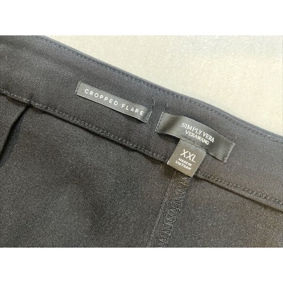 Simply Vera Wang Black Crop Flare Pants XXL Mid Rise Stretch - Picture 3 of 11